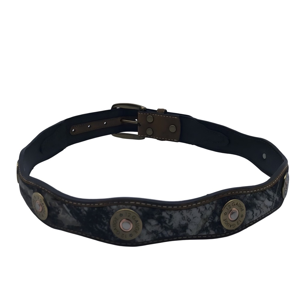 Nocona Mens Brown Leather Camo Shotgun Shell Concho Belt Sz 46 N24366222 Hunter
